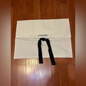 CHANEL Ivory Bag with Black Lettering